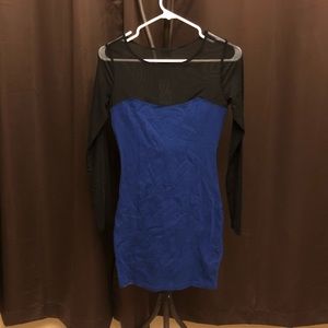 Mini dress with see through top